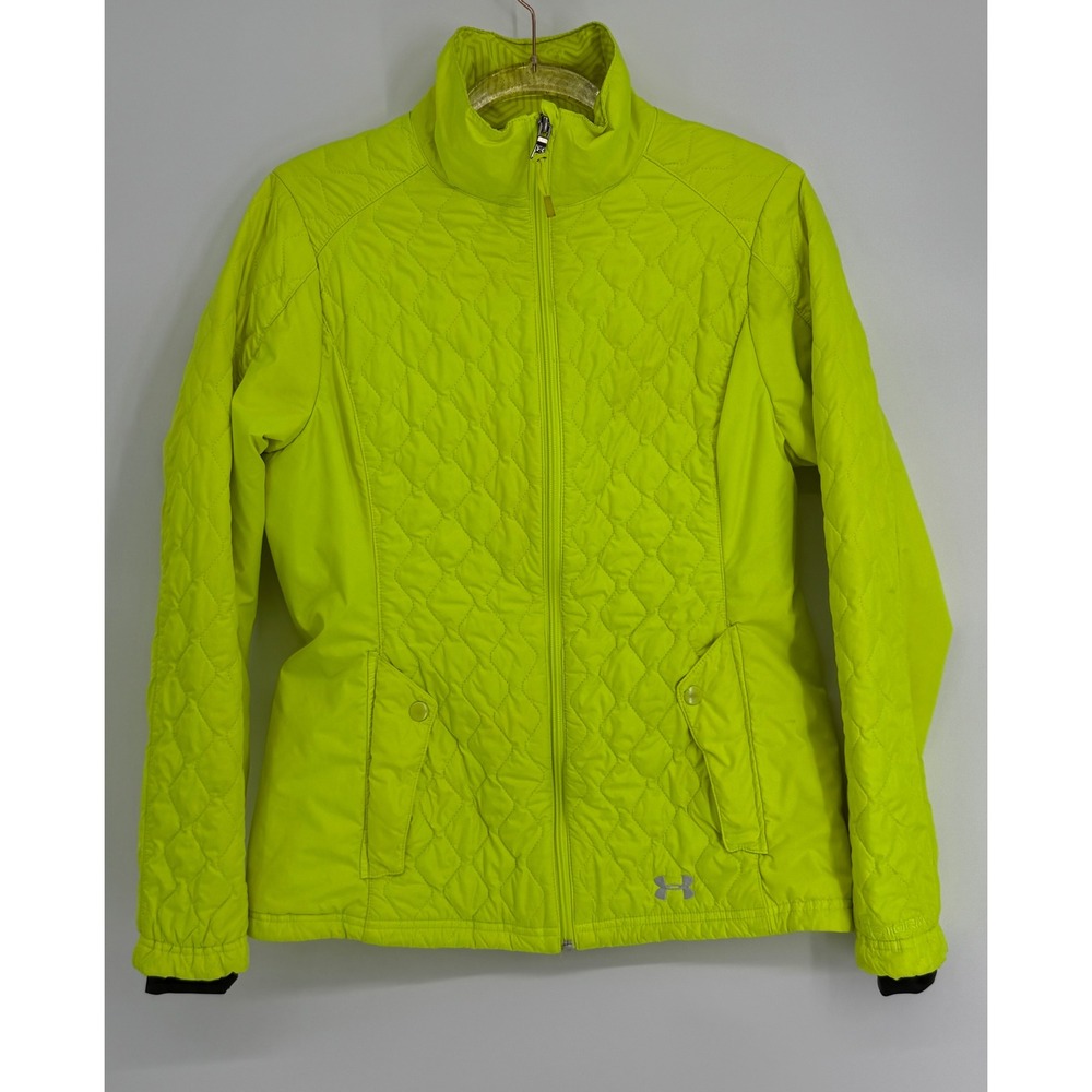 Under Armour UA Storm Primaloft Quilted Jacket Neon Yellow‎ Lime Green Womens MD